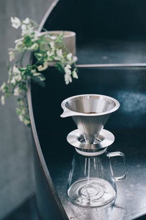 Double Mesh Metal Dripper 02 Silver