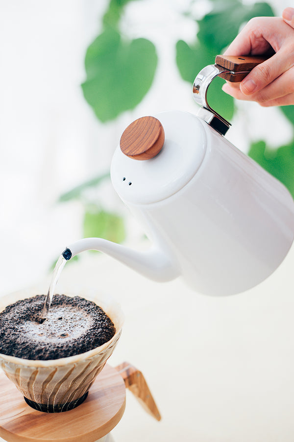 V60 Wood Drip Kettle 1200mL Silver