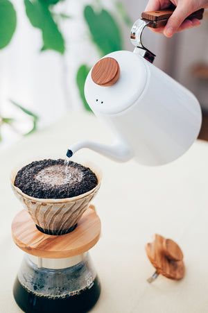 V60 Wood Drip Kettle 1200mL Silver