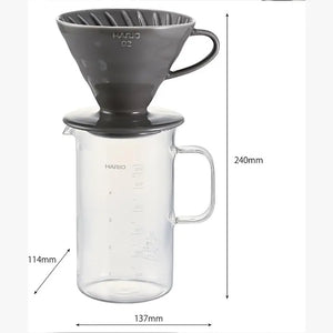 Crafts Science Beaker Server and Ceramic Dripper Set 600mL Gray