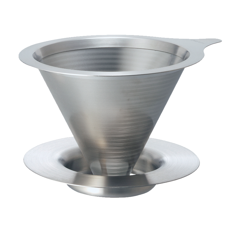 Double Mesh Metal Dripper 02 Silver