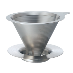 Double Mesh Metal Dripper 02 Silver