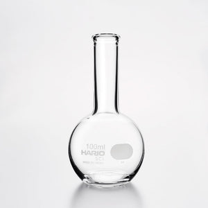 Empty Hario flask vase 100ml with bulbous base and tall narrow neck.