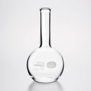 Empty Hario flask vase 300ml with larger capacity bulbous base.