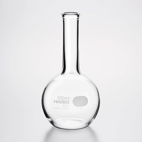 Empty Hario flask vase 300ml with larger capacity bulbous base.