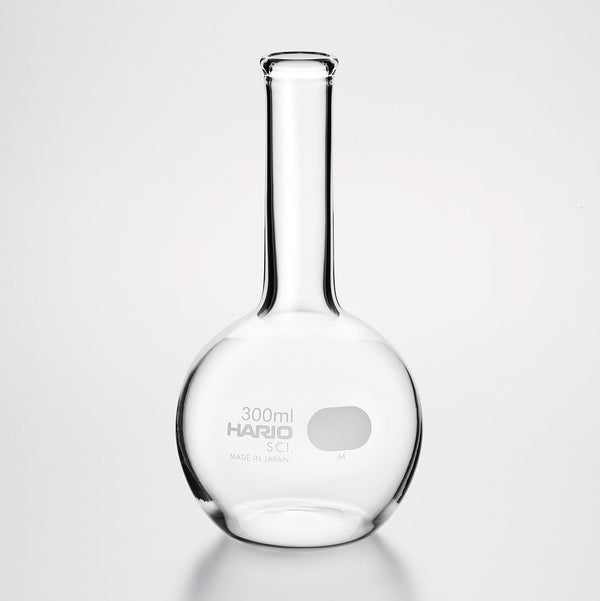 Empty Hario flask vase 300ml with larger capacity bulbous base.