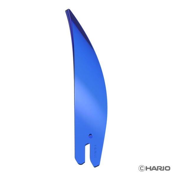 Blue curved petal-shaped ribs for Suiren dripper displayed against white background.