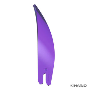Purple curved petal-shaped ribs for Suiren dripper displayed against white background.