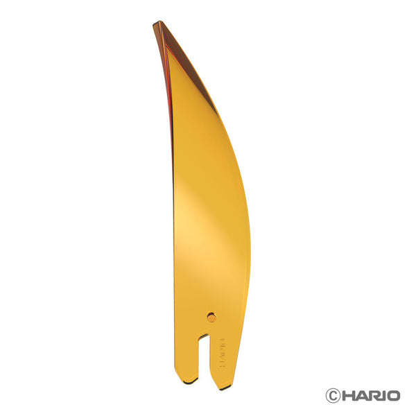 Yellow curved petal-shaped ribs for Suiren dripper displayed against white background.