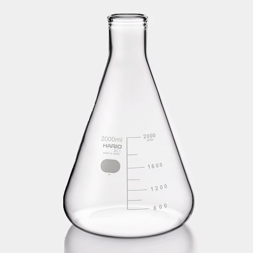 Empty 2000ml HARIO laboratory flask, largest size with graduated volume indicators