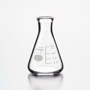 Empty 50ml HARIO laboratory flask with scale markings and wider conical base