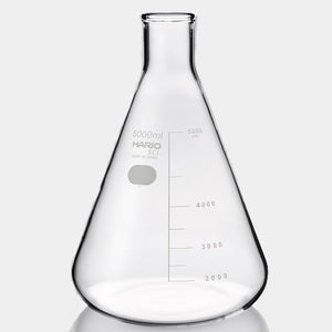 Empty 5000ml HARIO laboratory flask, largest capacity size with volume scale indicators