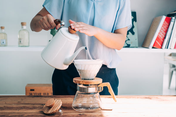 V60 Wood Drip Kettle 1200mL Silver