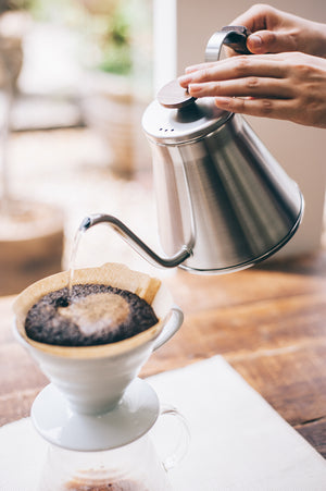 V60 Wood Drip Kettle 1200mL Silver