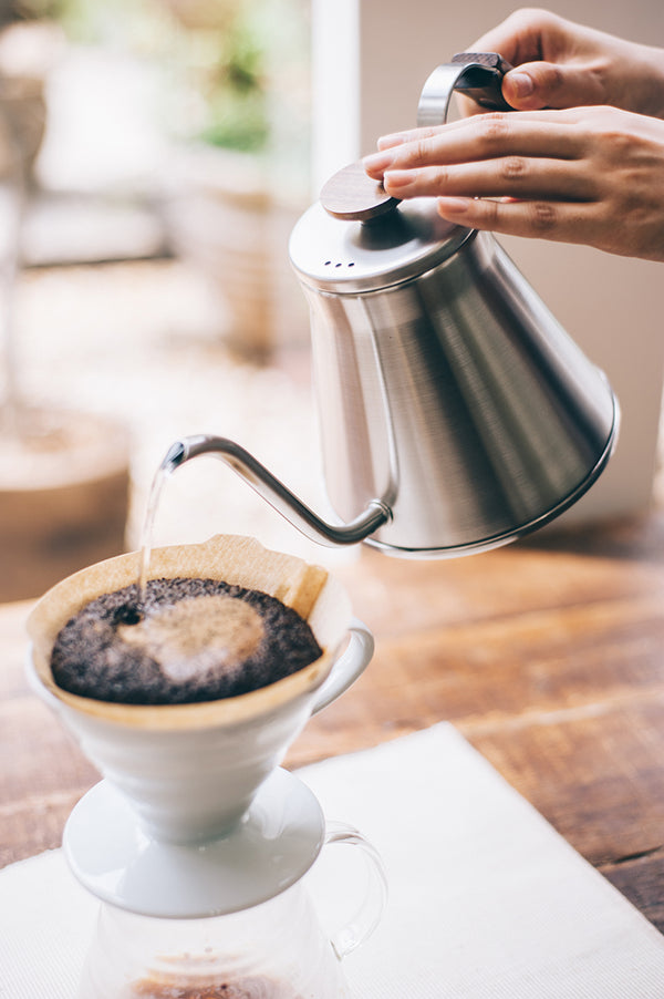 V60 Wood Drip Kettle 1200mL Silver