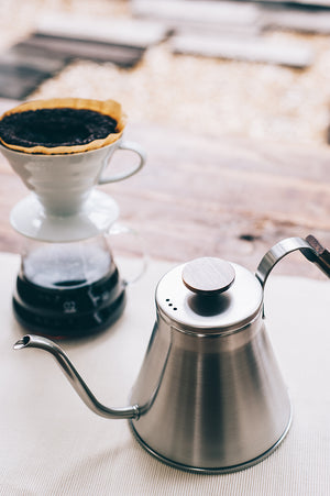 V60 Wood Drip Kettle 1200mL Silver