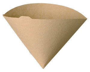 Single white cone-shaped V60 paper filter on neutral background.