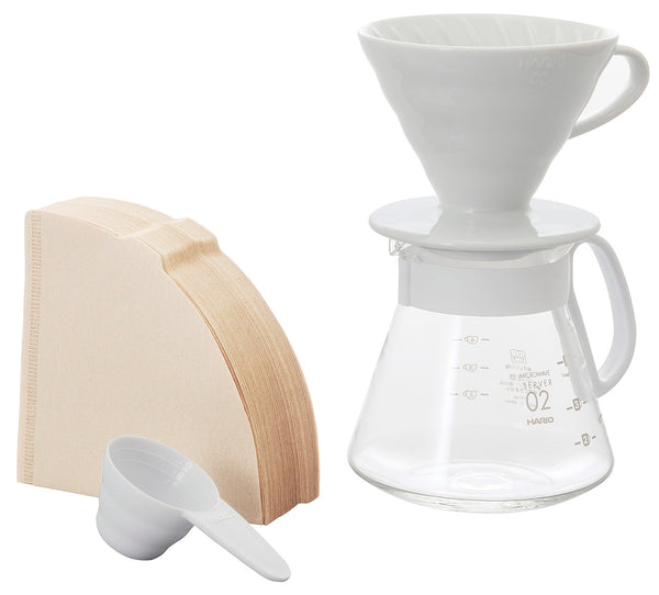V60 Ceramic Pour Over Coffee 02 Set White